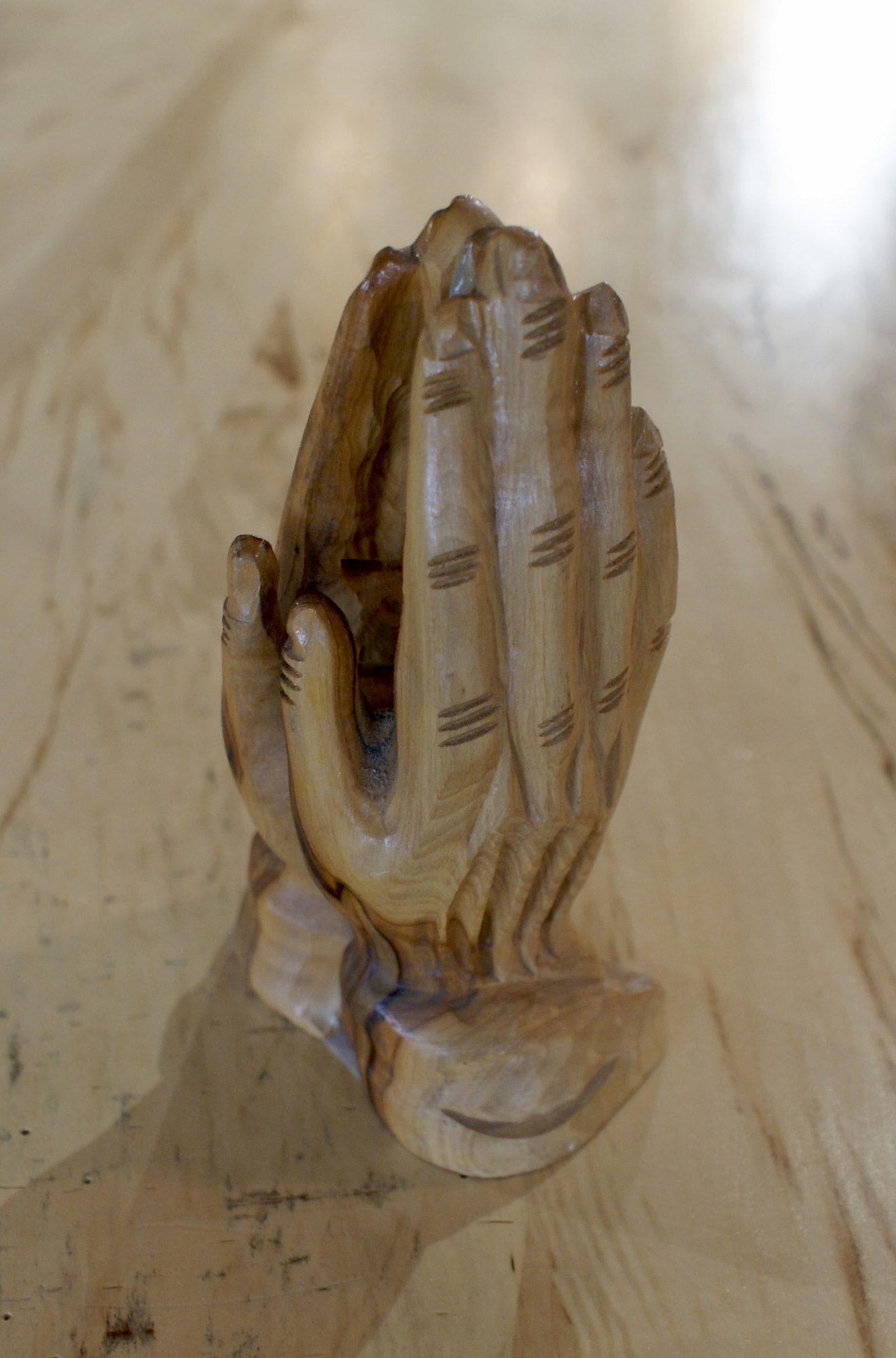 Vintage Carved Wood Praying Hands