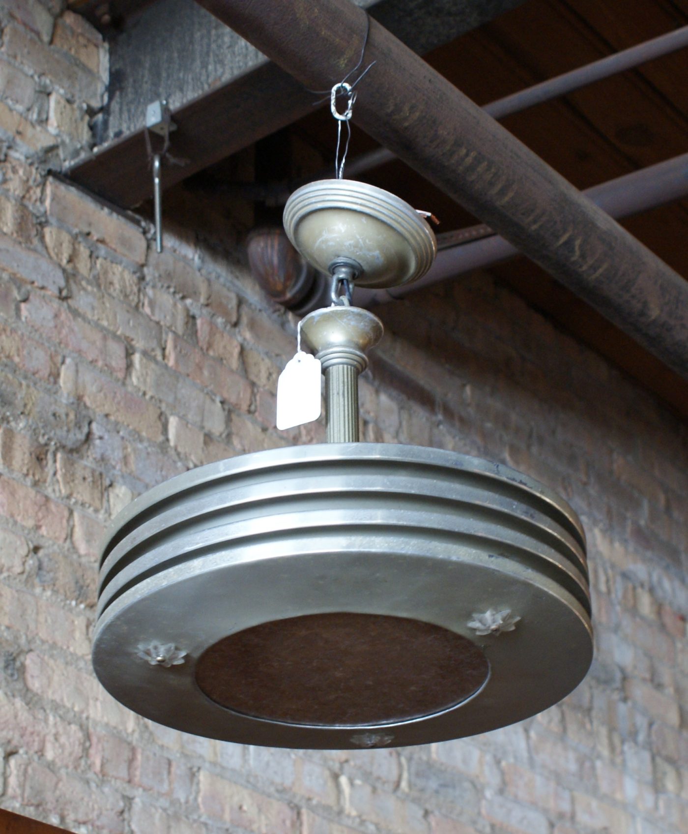 Aluminum Saturn Fixture w Mica Shade