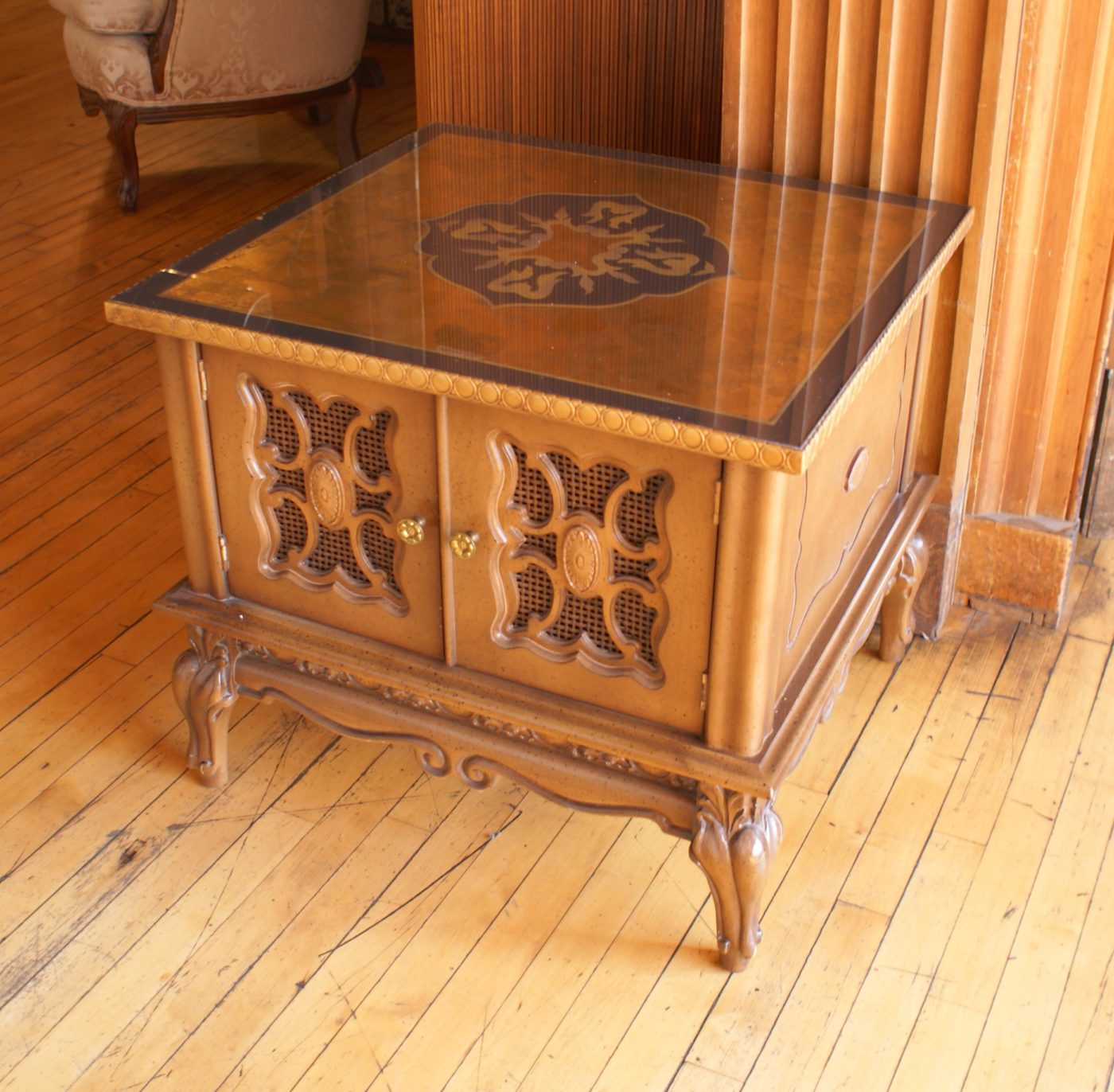 Regency Square Side Table w Storage