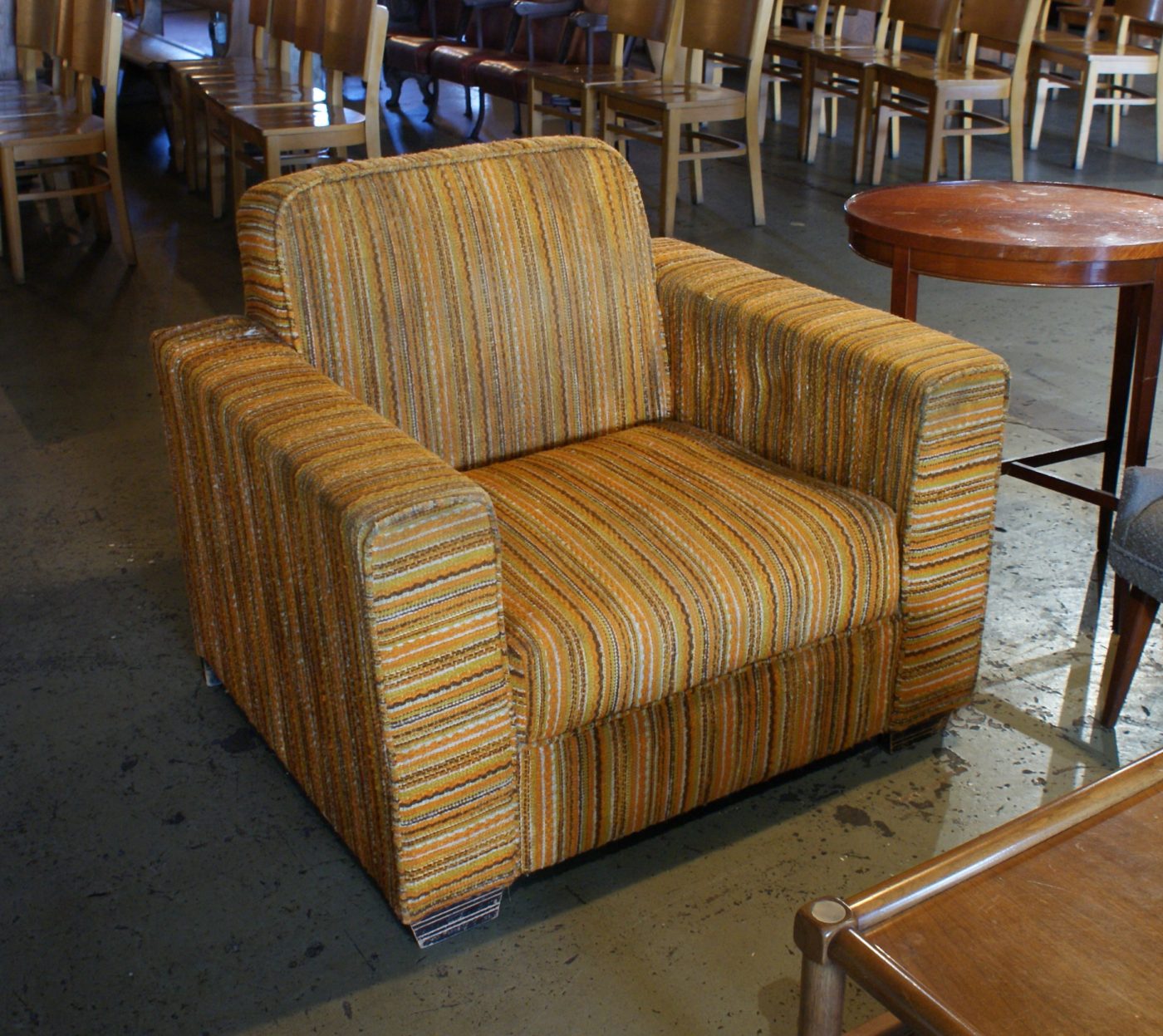 Orange Striped Easy Chair