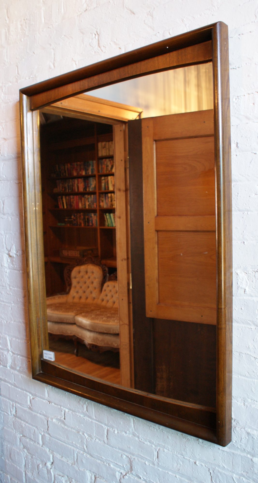 Vanity Mirror w Walnut Accents by United