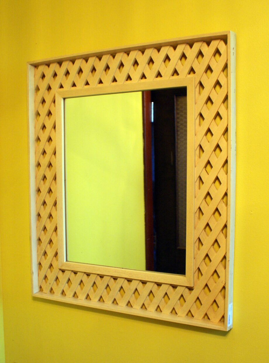 Yellow Lattice Frame Mirror