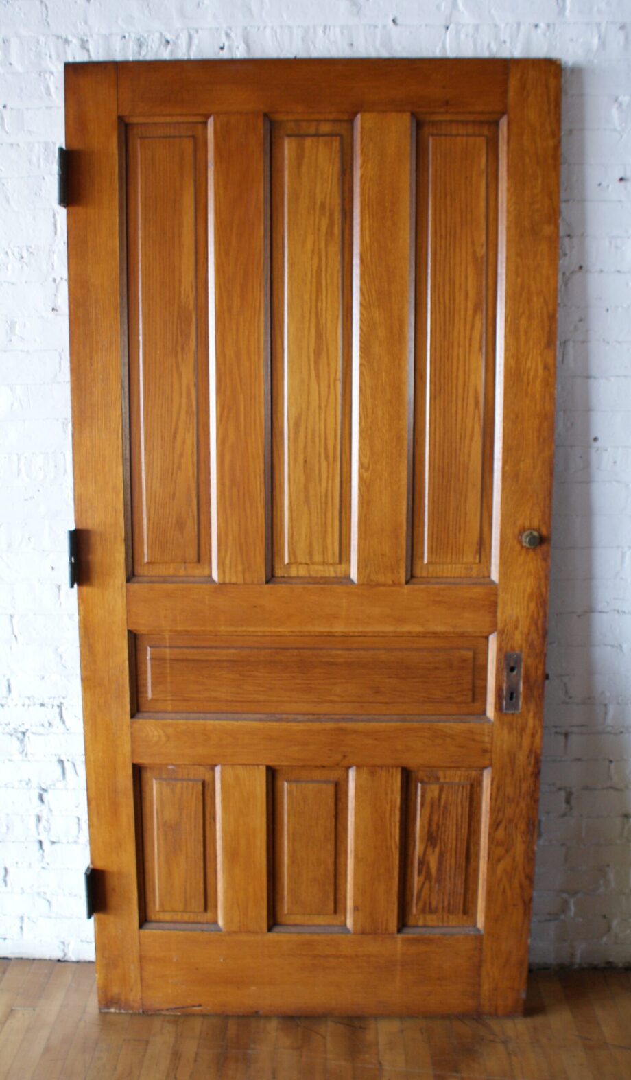 Wide 7 Panel Passage Door w Decorative Hinges