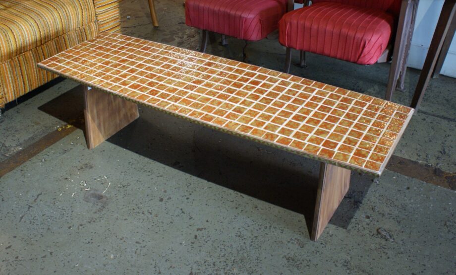 Custom Orange Tile Surfboard Coffee Table