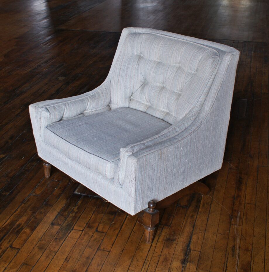 Light Gray Regency Tufted Back Arm Chair