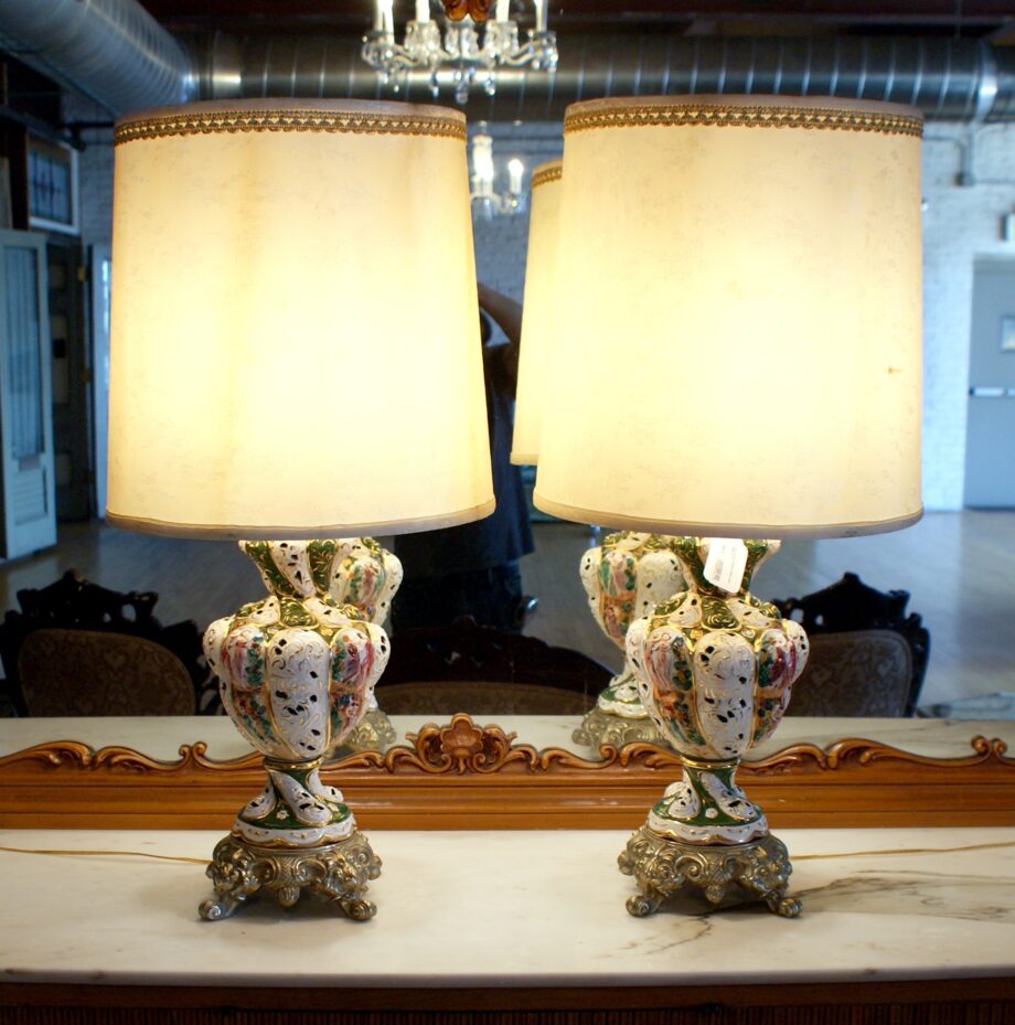 Capodimonte Ceramic Table Lamp PAIR