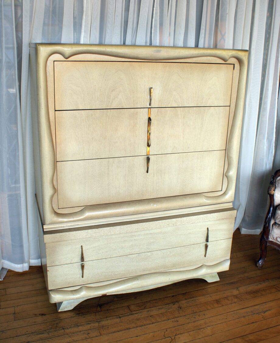 Custom 60s Blonde Regency Highboy Dresser