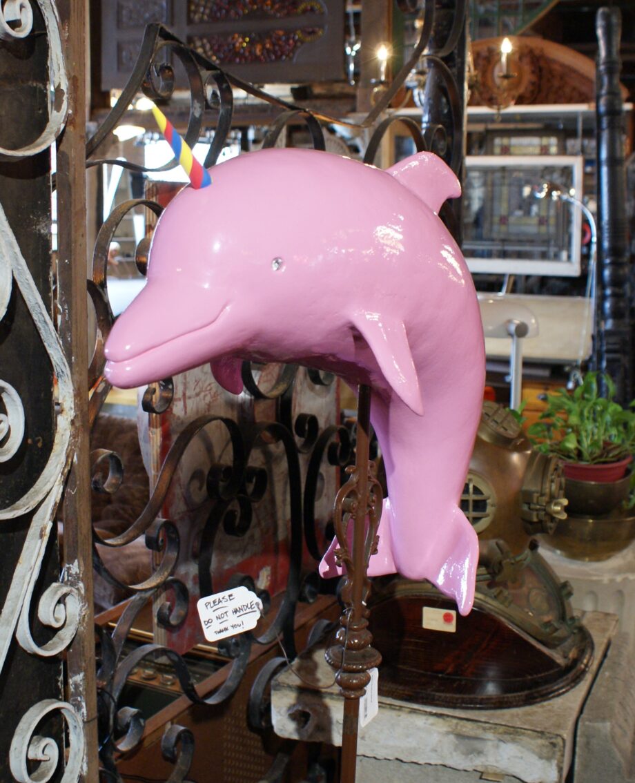 Pink Dolphin Unicorn Ceramic Sculpture