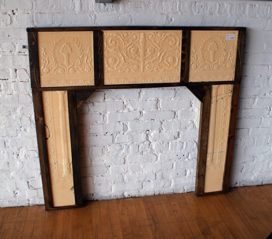 Full Antique Tile Fireplace Surround