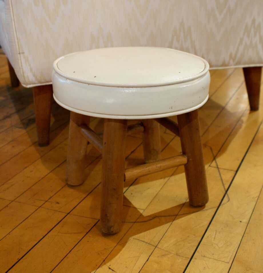 Small White Vinyl Stool