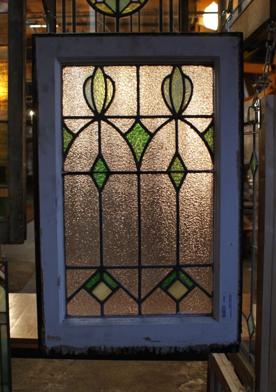 2 Tulip Blue and Green Privacy Panel Stained Glass