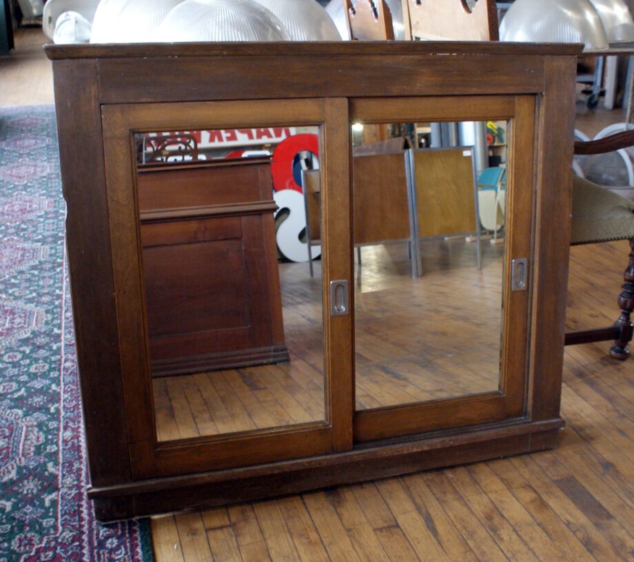 Antique Oak Sliding Door Medicine Cabinet