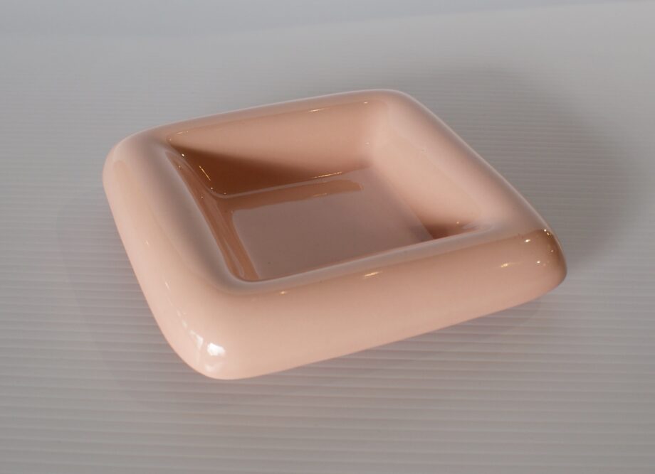 Vintage Pink Haeger 2176 Square Dish