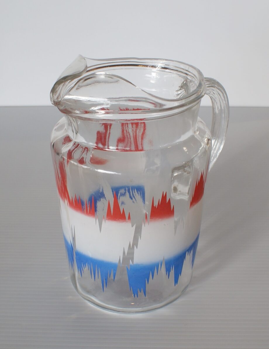 Vintage Red White and Blue Pitcher