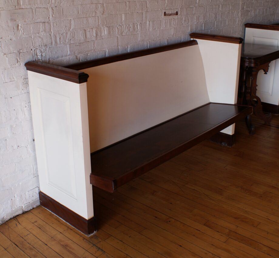 Short Pew w White Painted Sides