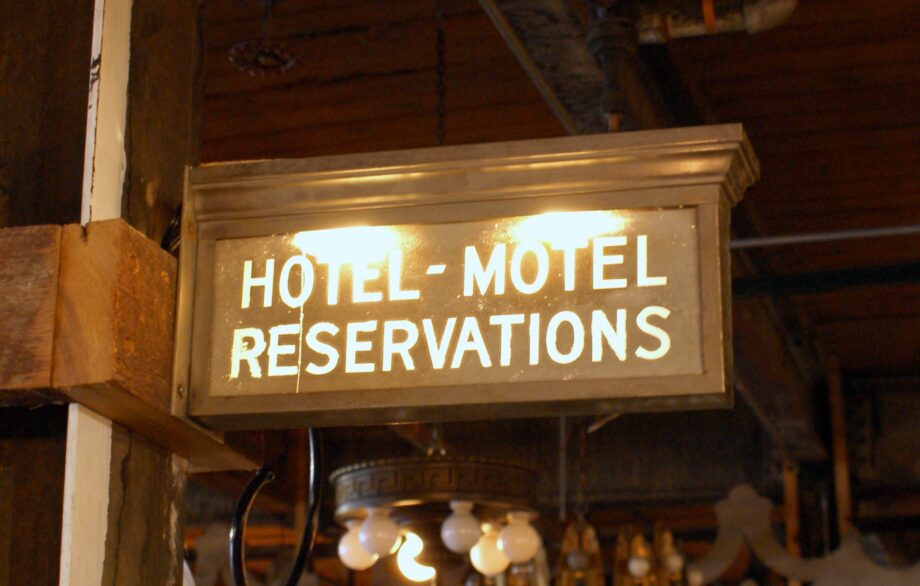 Hotel Motel Reservations Brass Sign