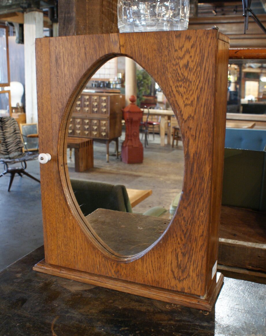 Oval Mirror Counter Top Medicine Cabinet