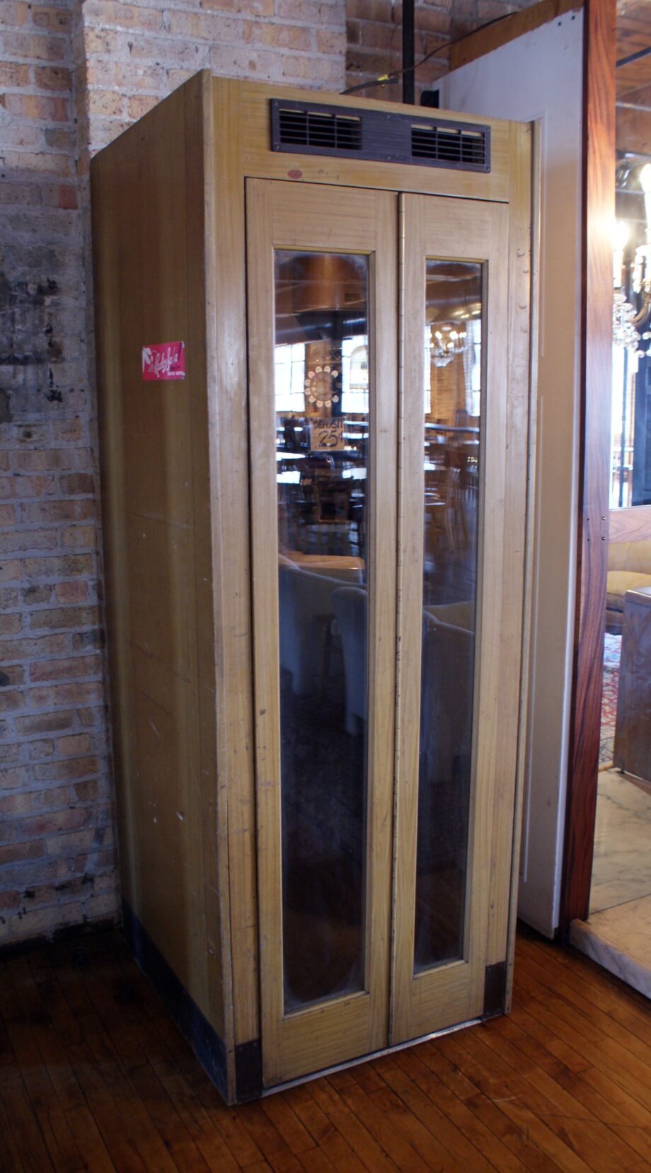 Vintage Wood Phone Booth w Light and Phone