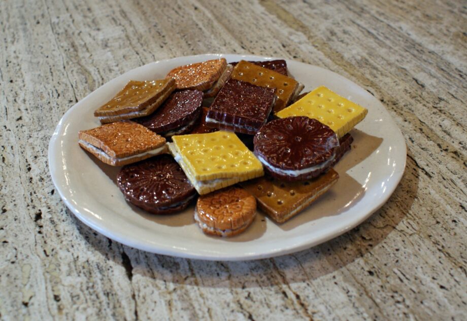 Ceramic Cookie Tray Folk Art