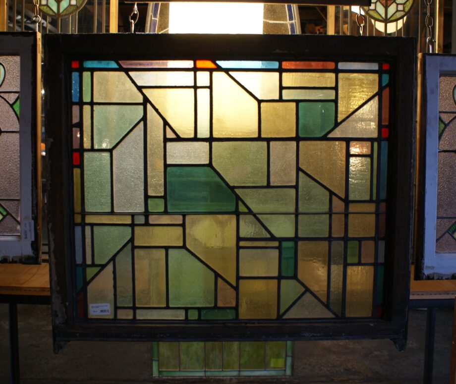 Multicolor Geometric Stained Glass Window