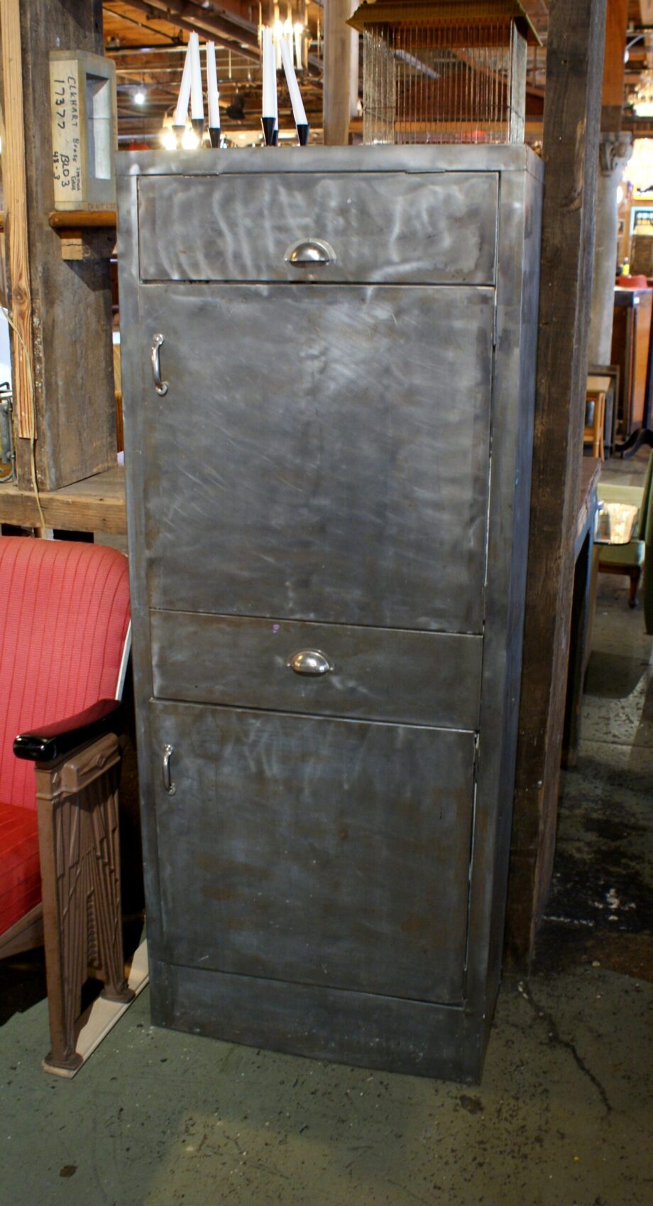 Tall Metal 2 Drawer 2 Door Unit