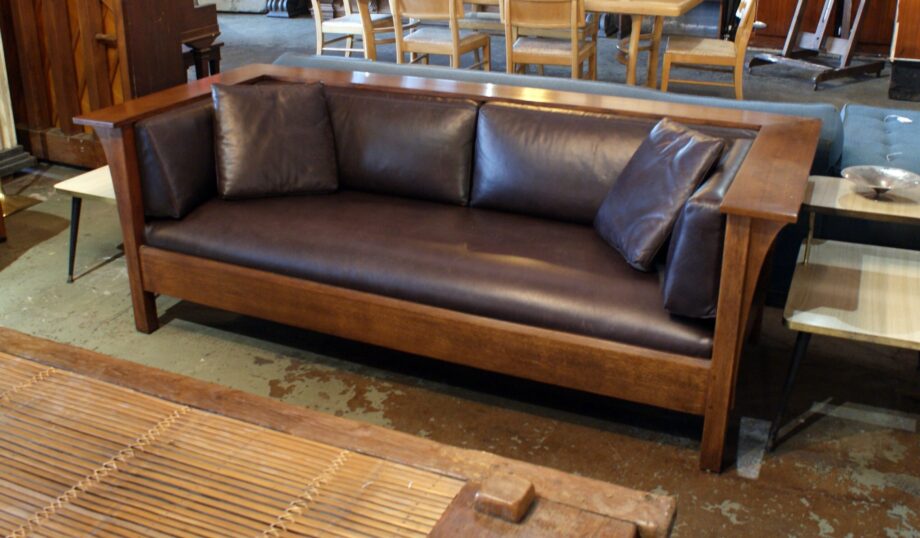 Stickley Mission Sofa w Black Leather