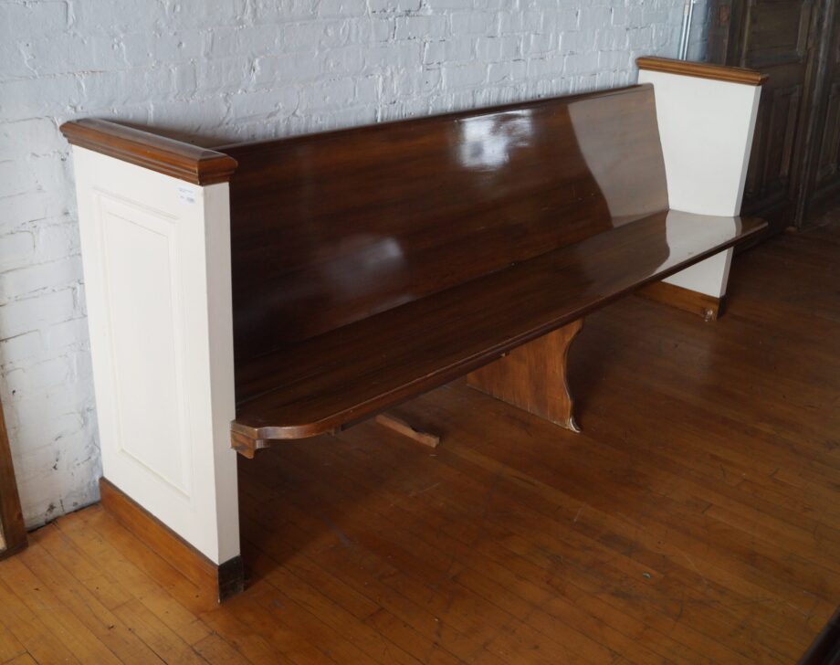 Short Pew w White Painted Sides