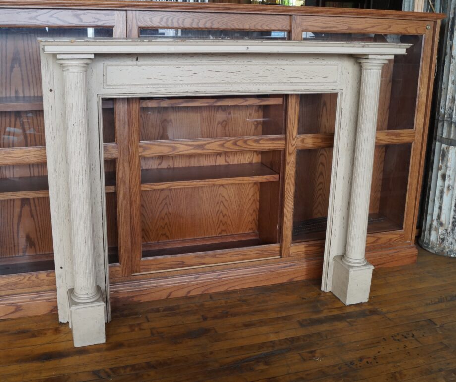 Wood Half Mantel w Egg and Dart Panel Header Painted