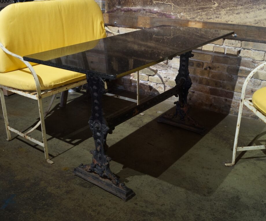 Granite Top Patio Table w Iron Base