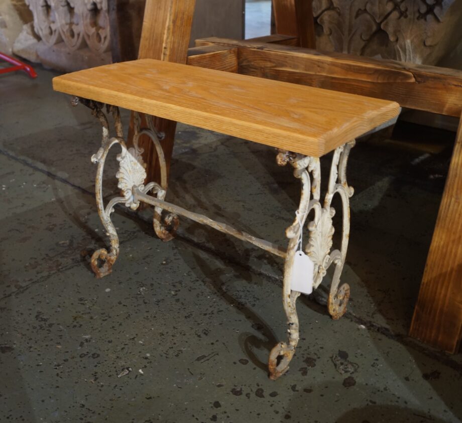 Small Dressing Bench w Acanthus Iron Base