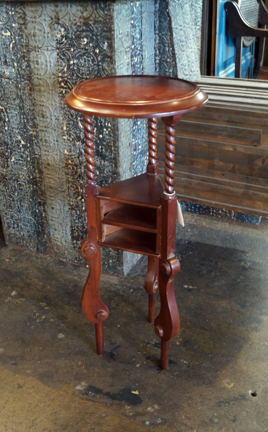 Antique Small Round 3 Leg Smoking Stand