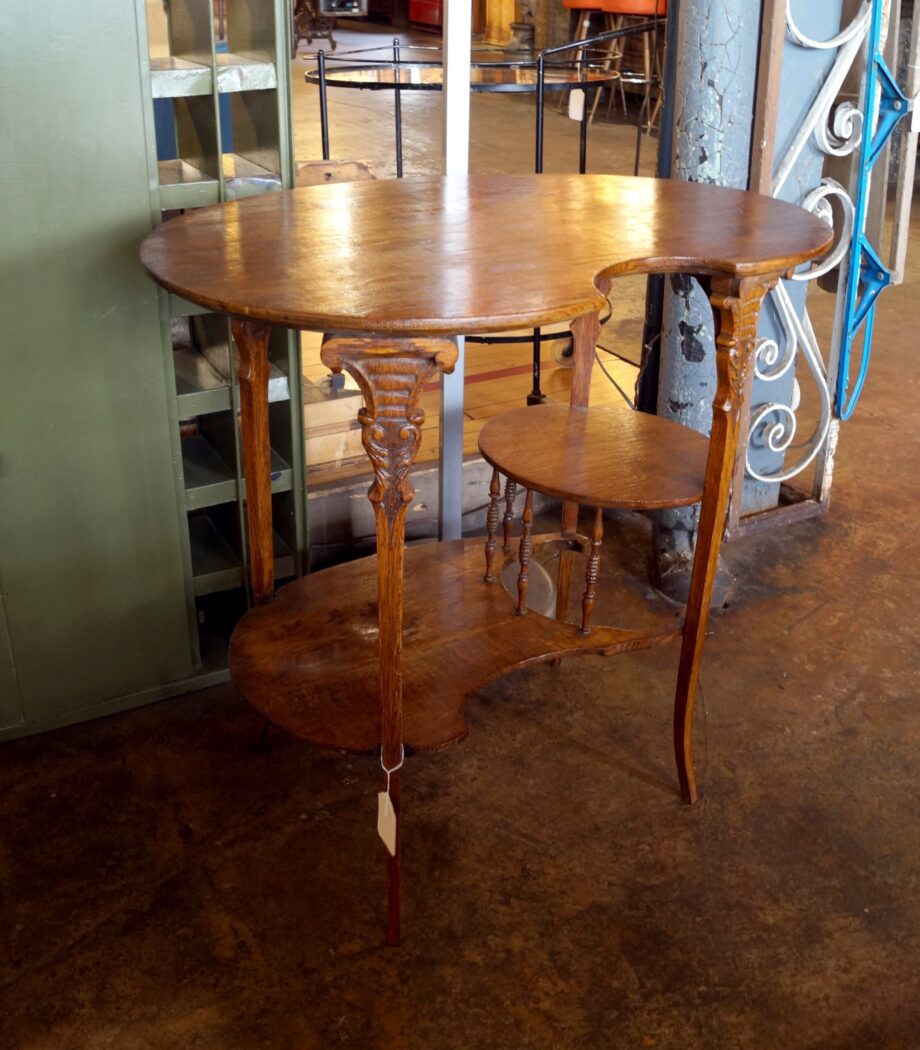 Antique Artist Pallet 3 Tier Occasional Table w Spindles