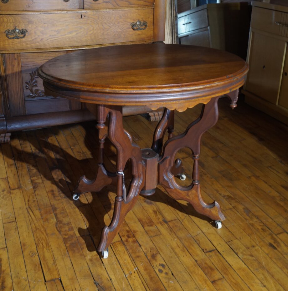 Antique Oval Occasional Table on Casters