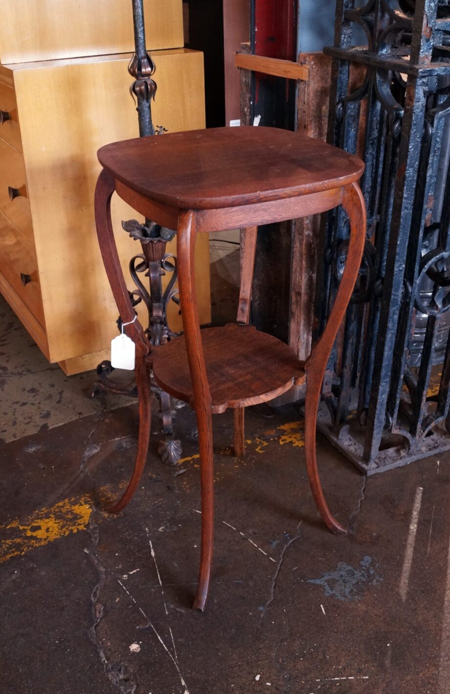 Small Antique Entry Table w Lower Shelf