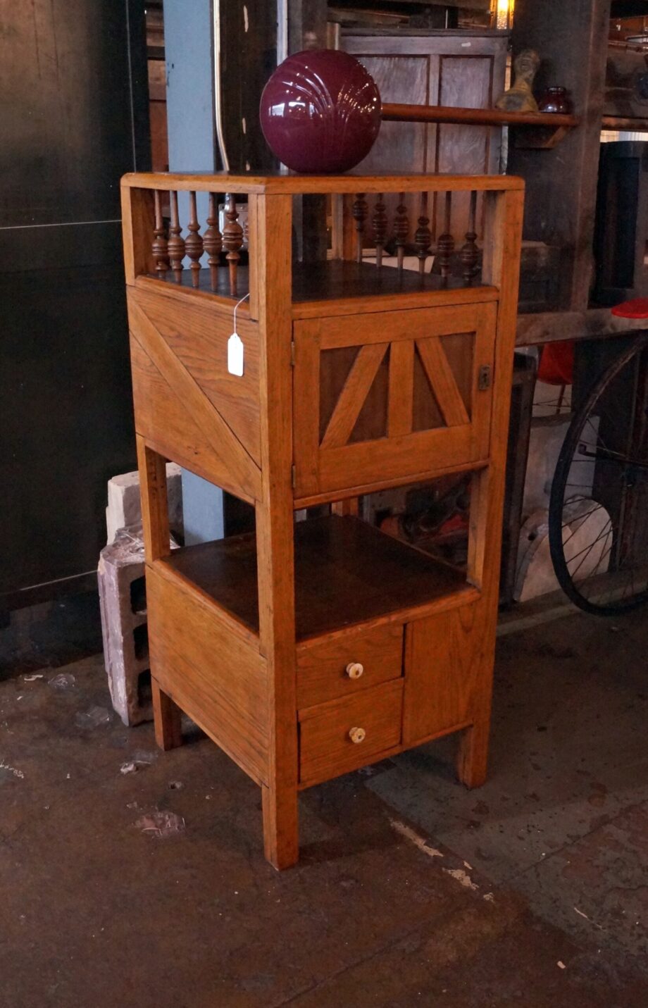 Antique Arts and Crafts Kitchen Tower w Spindles