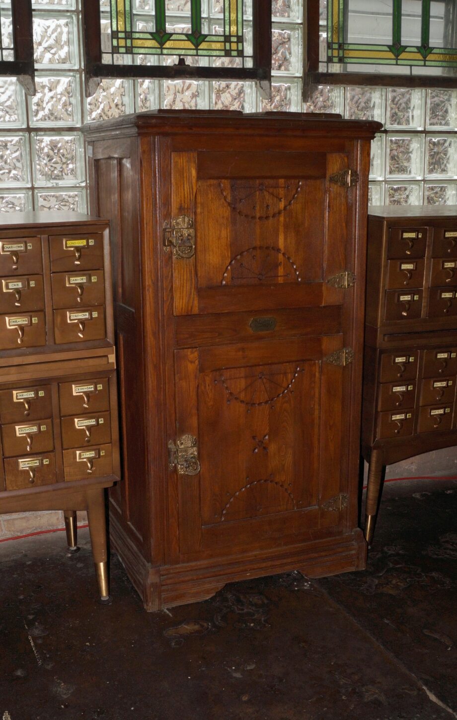 Antique Wood Gurney Ice Box