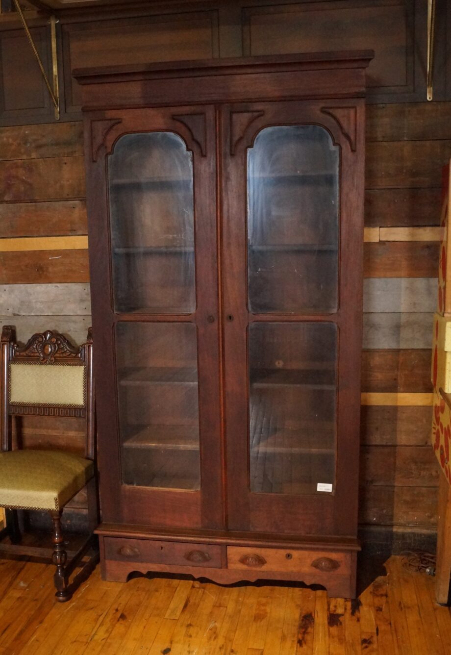 Antique Tall 2 Door 2 Drawer Bookcase