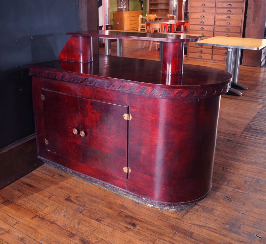 Vintage Bar Cabinet w Wave Trim