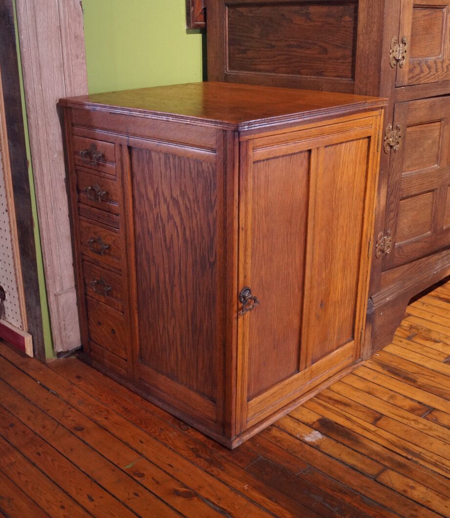 Antique Kitchen Box w Side Door and 5 Drawers