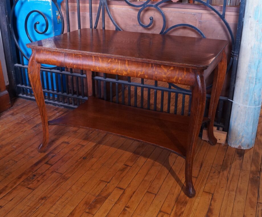 Quarter Sawn Oak Table w Drawer and Lower Shelf