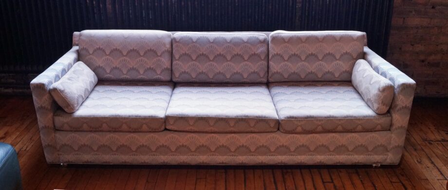 Vintage Sofa w Scallop Patten and Casters