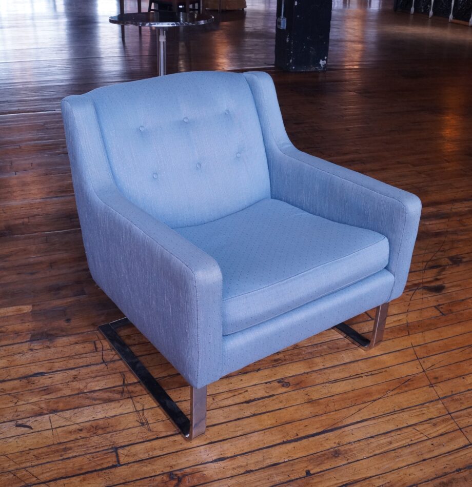 Light Blue MCM Cantilevered Armchair