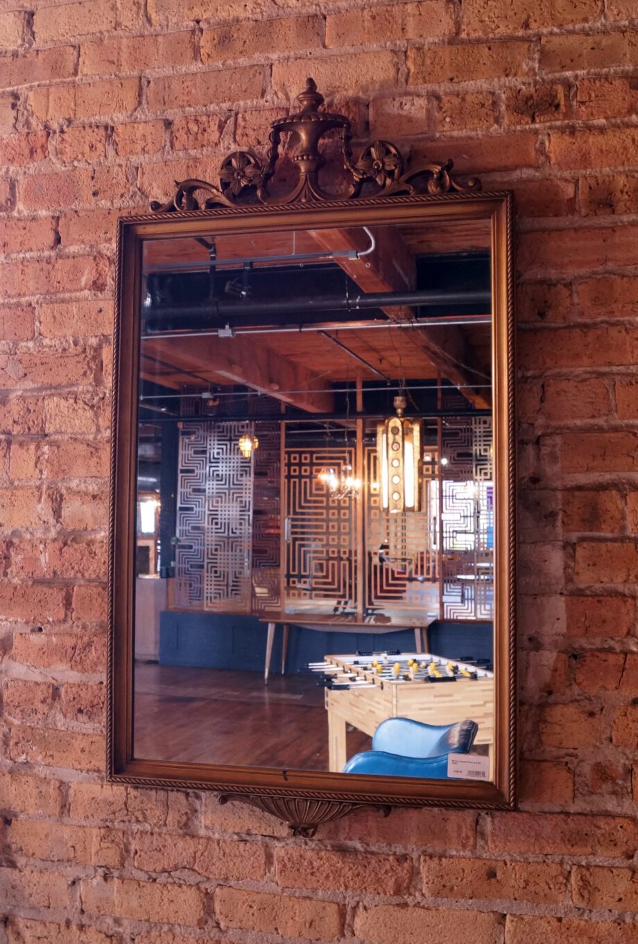 Mirror w Carved Frame and Urn