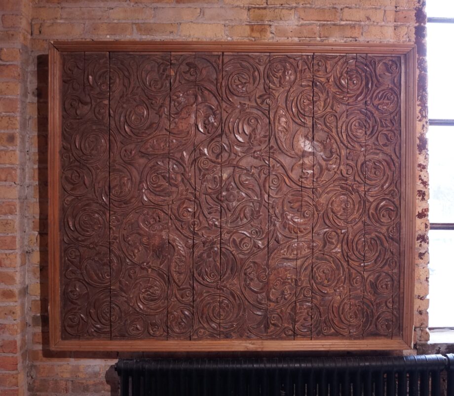 Large Ornately Carved Wood Panel