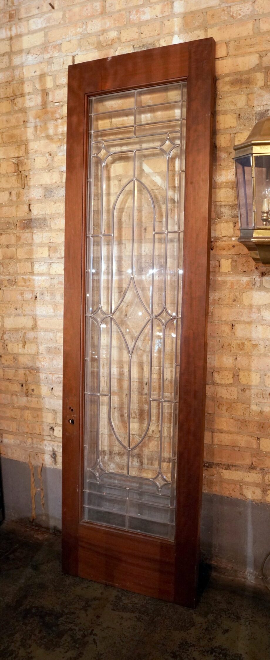 Leaded and Bevel Glass French Door PAIR