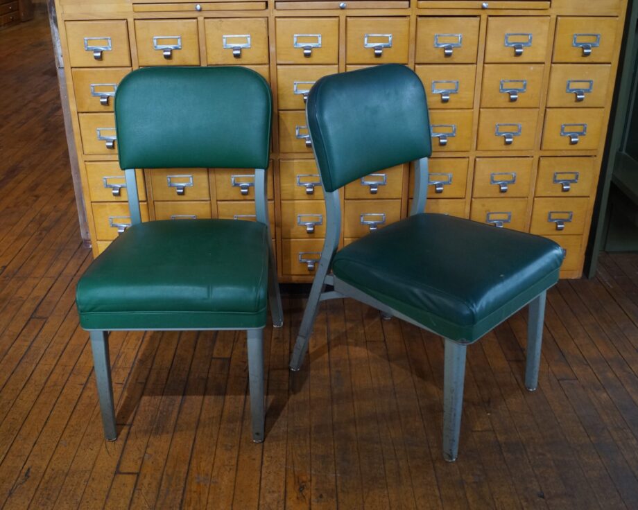 Green Vinyl All Steel Chair