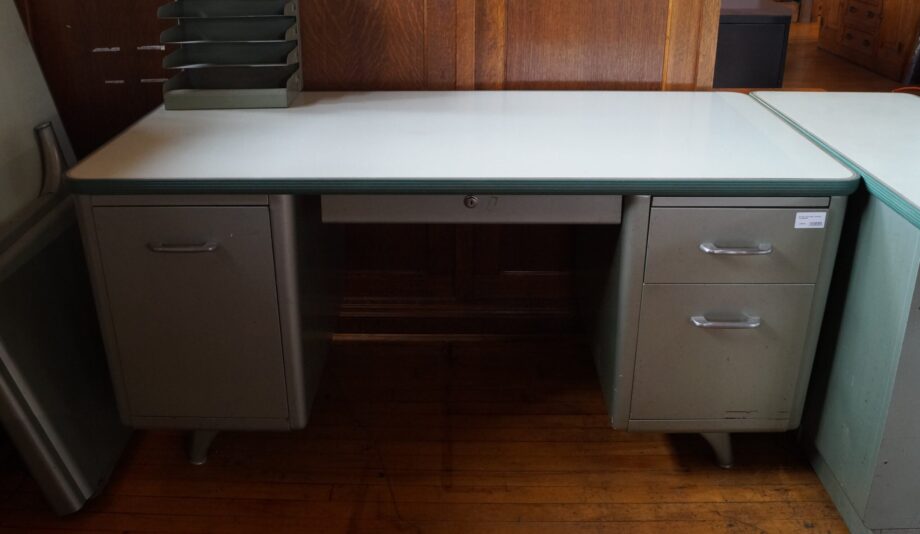 All Steel Tanker Desk w Laminate Top