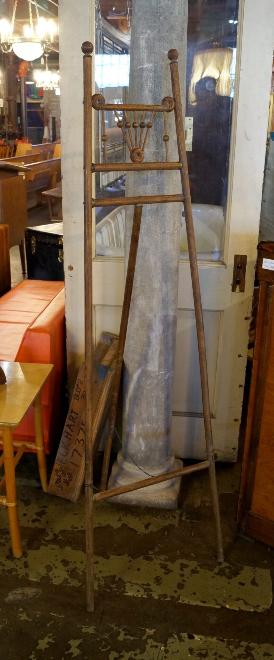 Antique Easel w Stick and Ball Accent