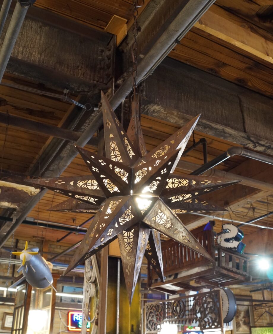 Pierced Tin Star Hanging Light