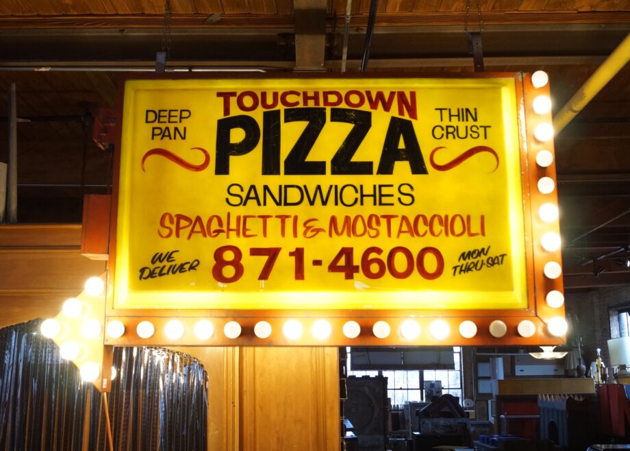 Touchdown Pizza Double Sided Arrow Sign